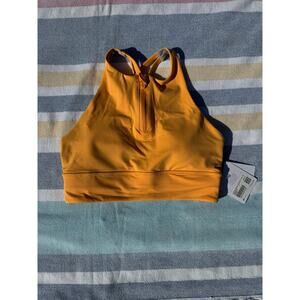 Lululemon Energy High Neck Zip Sports Bra Sz 6 Yellow B-D Cup NWT